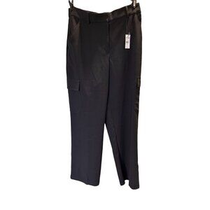 Express Womens Black High-Rise Cargo Trousers Size 12R - NWT